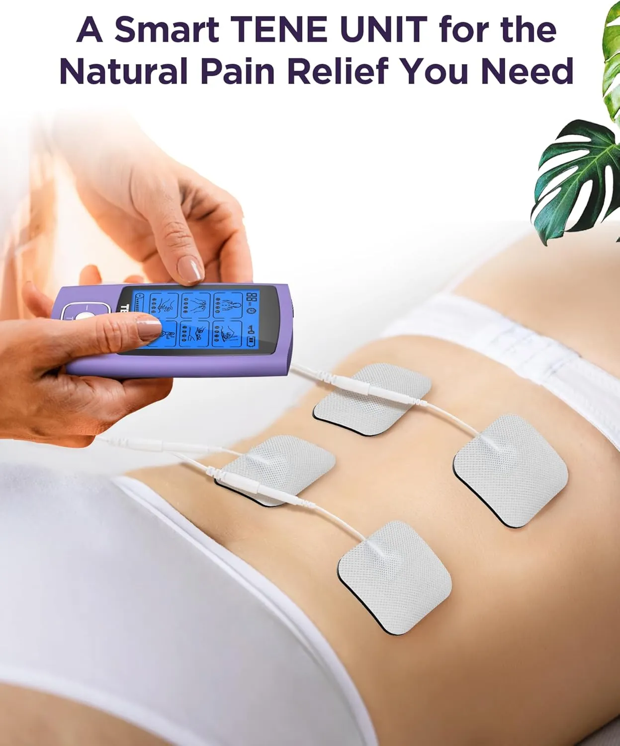 TENKER TENS Unit Muscle Stimulator, 24 Modes TENS EMS Machine for Pain Relief Therapy/Pain Management, Rechargeable Electronic Pulse Massager with 2"x2" and 2"x4" TENS Unit Electrode Pads