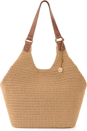 The Sak Roma Shopper In Crochet, Double Shoulder Straps, Bamboo