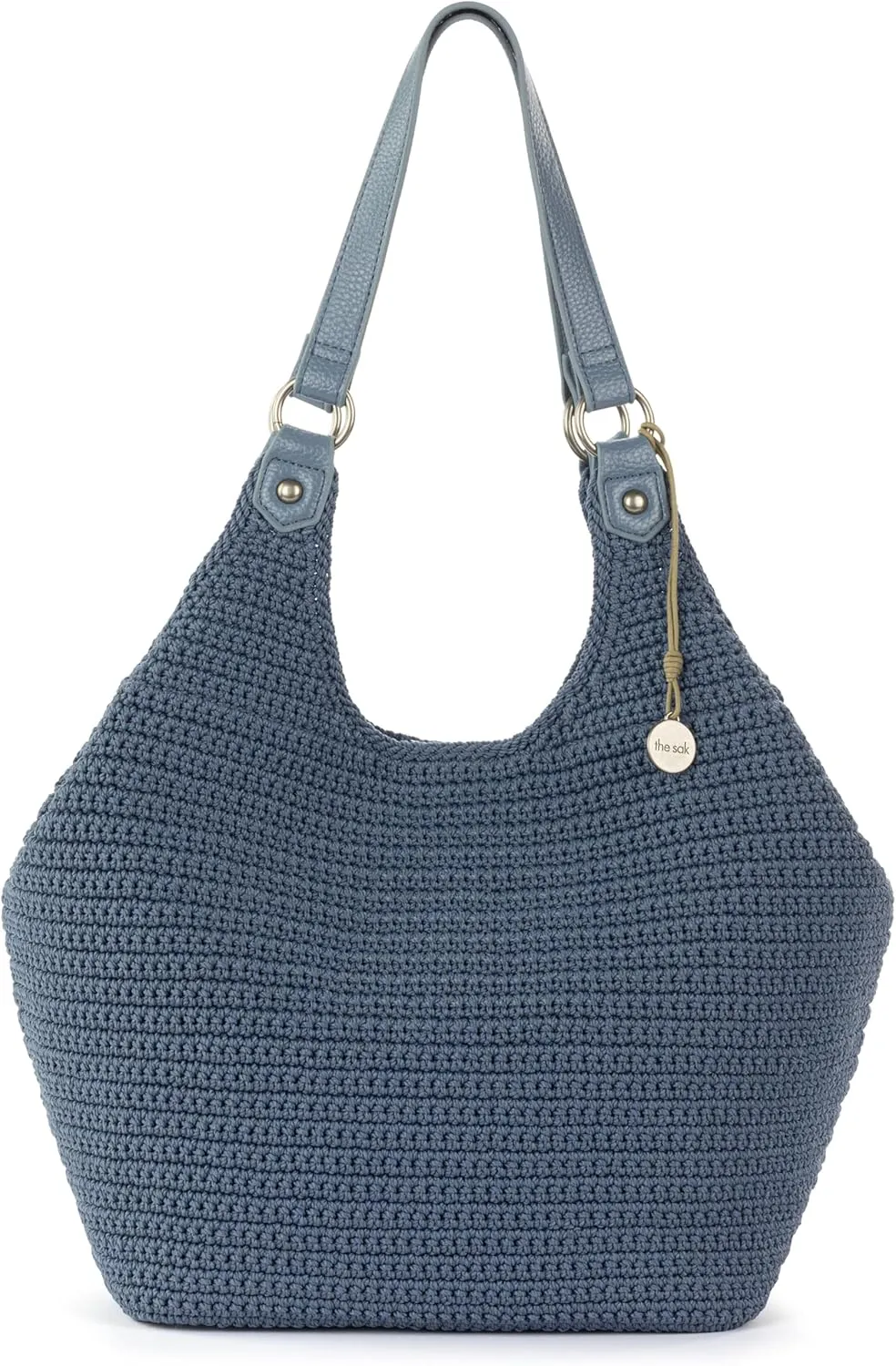 The Sak Roma Shopper In Crochet, Double Shoulder Straps, Maritime