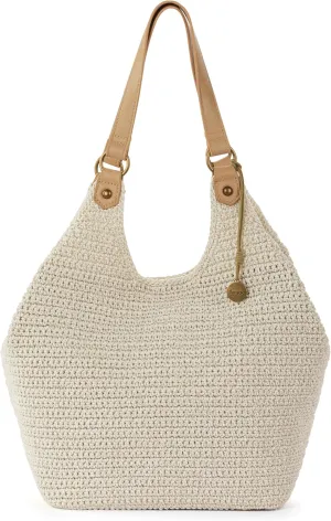 The Sak Roma Shopper In Crochet, Double Shoulder Straps, Natural