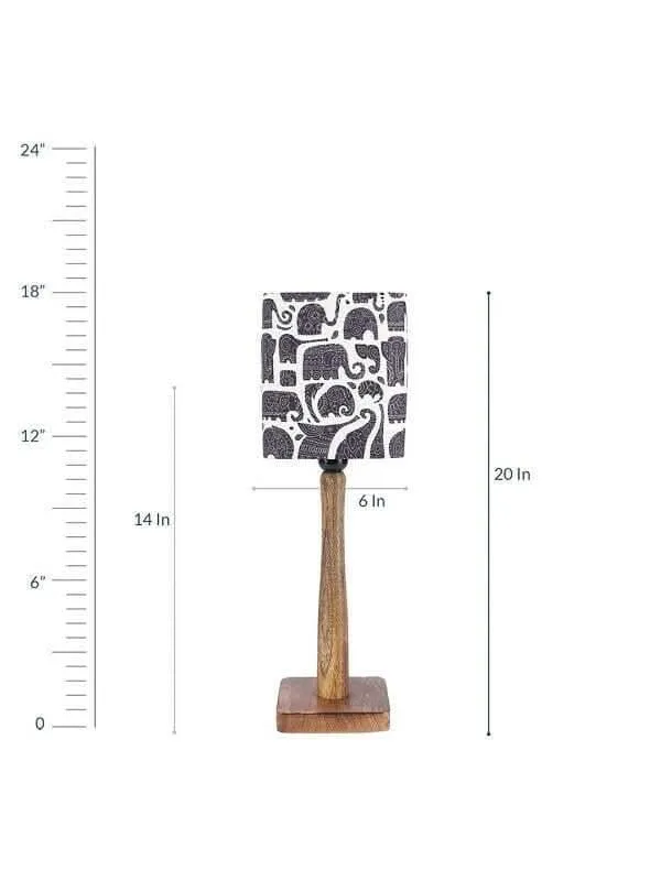 Tiny Elephants Wooden Lamp