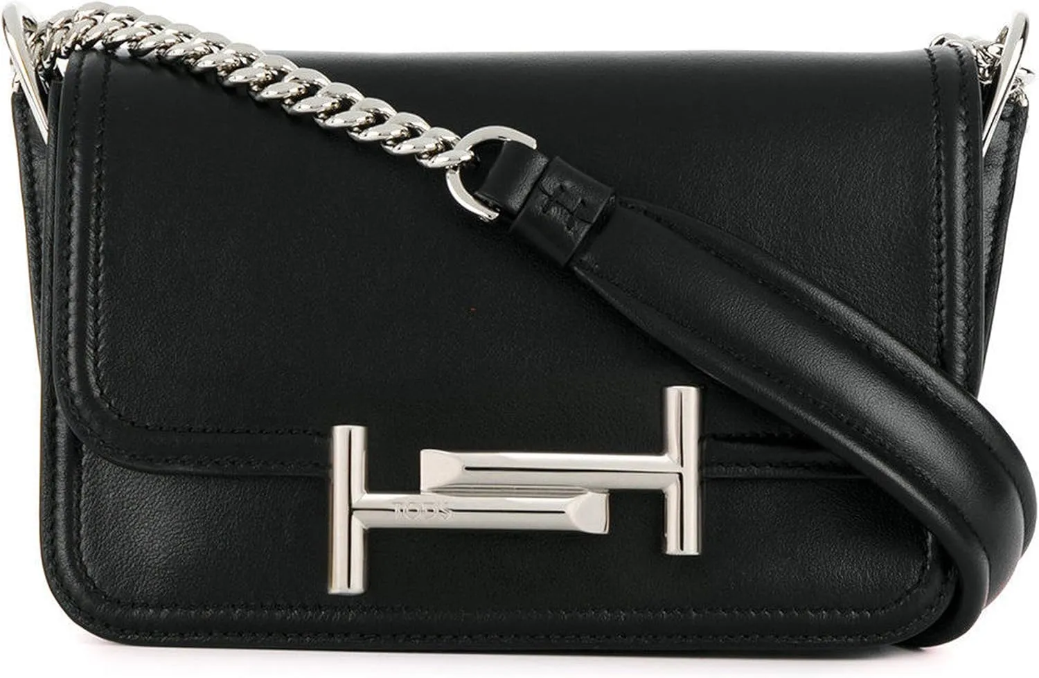 Tod's Mini Double T Shoulder Bag Black Ladies Handbag XBWAMUB0101