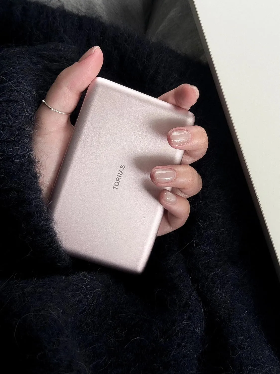 TORRAS MiniMag Power Bank, Ultra Slim 5,000mAh Wireless Portable Charger with USB-C Cable, Fast Charging Magnetic Battery Pack, Magsafe-Compatible for iPhone 16/15/14/13/12, Azalea Pink