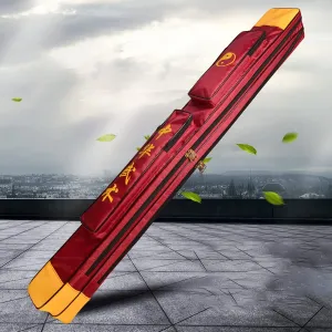 TOTITION Japanese Bokken Carrying Bag - Single and Double Layer of Sword Bag Carry Case with Multiple Pockets - Canvas-Red||Double Layer 108cm