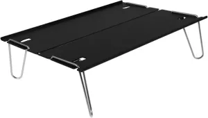 Totority 1pc Detachable Aluminum Alloy Folding Table Compact Multi-Purpose Outdoor Tea Desk for Camping Picnics and to Clean Portable Black Design