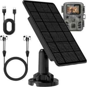 Trail Camera Solar Panel,Solar Battery Charger Kit for Trail Cameras,Solar Panel for Trail Camera-12V/6V/,5000mAH Rechargeable Lithium Battery IP65 Waterproof