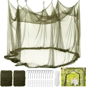 Tranqun 2 Pcs Mosquito Netting for Patio, Ultra Large Mosquito Net l 87 x W 87 x H 71 Inch for Bed with 2 Side Openings 16 Hanging Loops for Camping Home Outdoor Travel Dormitory Decor