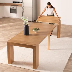 Transformer Table Extendable Dining Room Table for 2 to 12, Solid Wood Kitchen and Dining Room Furniture, Space Saving Console Table, Sturdy & Durable Modern Dining Table