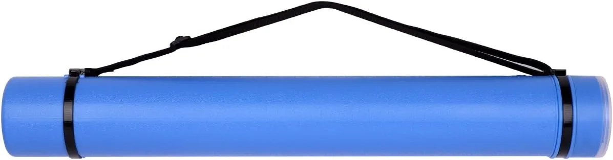 TRANSON Poster Documents Storage Tube 24"-40" Extendable for Posters, Blueprints, Map and Scrolls Color Blue
