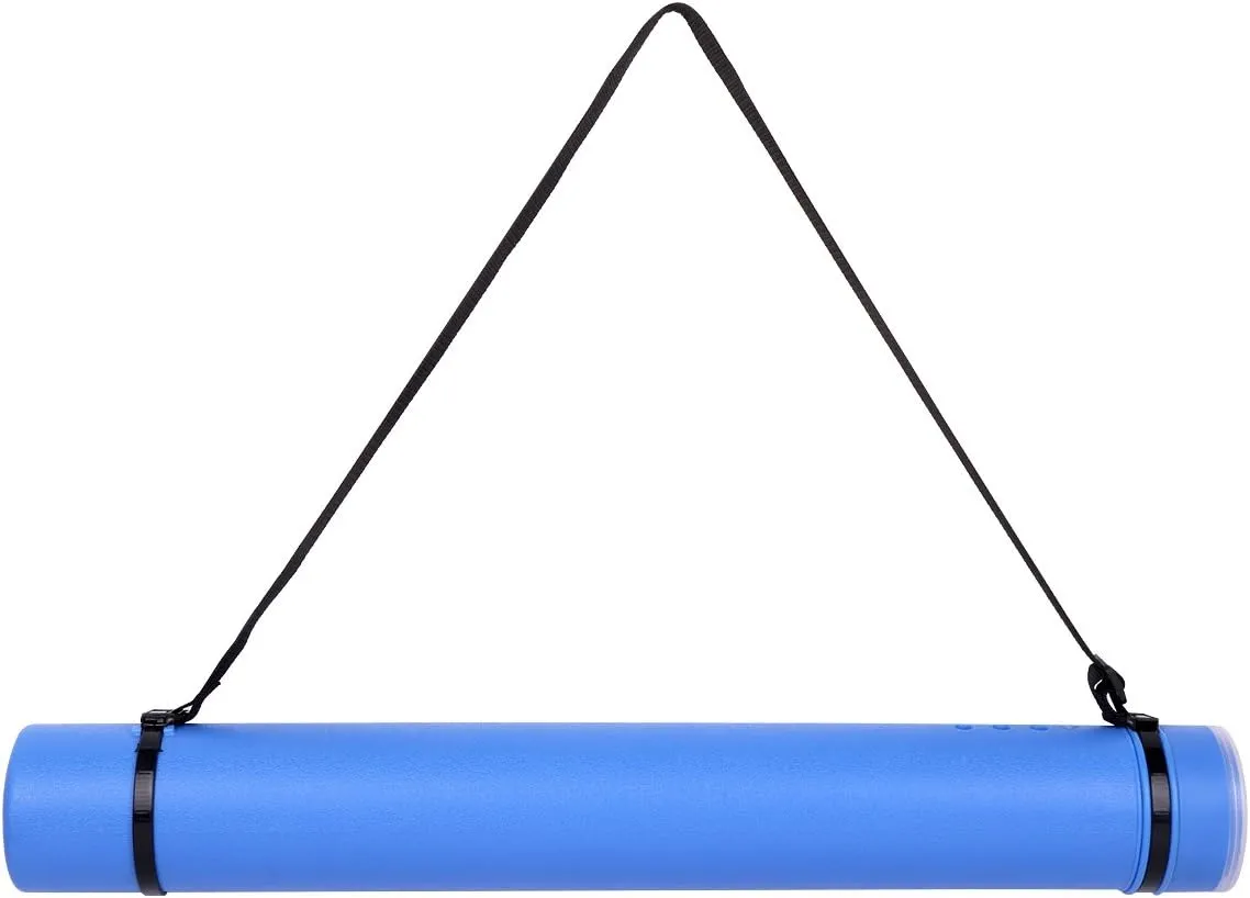 TRANSON Poster Documents Storage Tube 24"-40" Extendable for Posters, Blueprints, Map and Scrolls Color Blue