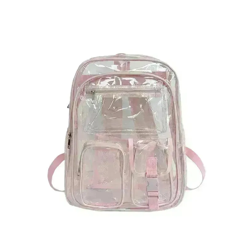 Transparent Backpack PVC Large Capacity Student Schoolbag