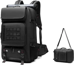 Travel Backpack, Large Capacity Carry On Backpack for Men Duffle Bags Trekking Water Resistant Outdoor Camping Daypack (black)