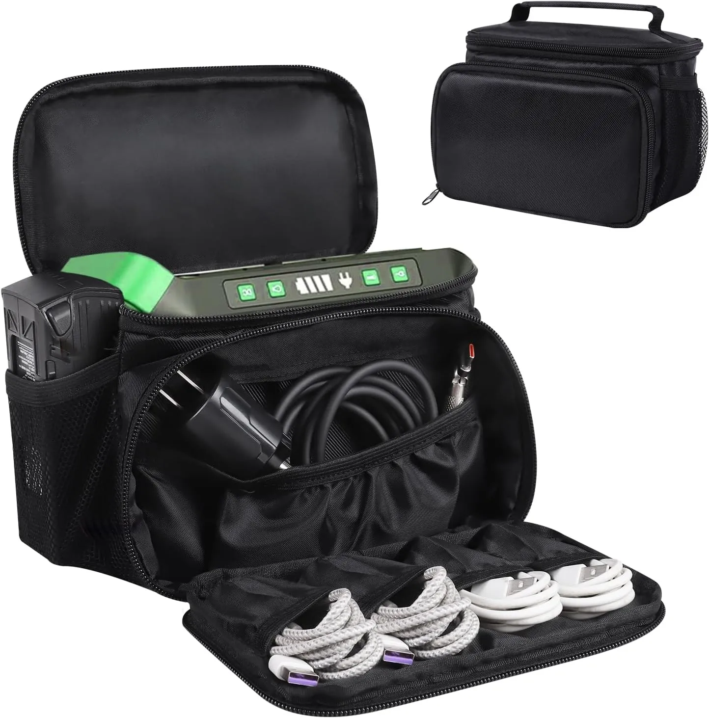 Travel Carrying Case Compatible with Camping Solar Generator,Power Station Carrying Storage Bag Solar Generator Carrying Bag Waterproof Travel Storage Bag for Charging Cable and Accessories (Bag Only)