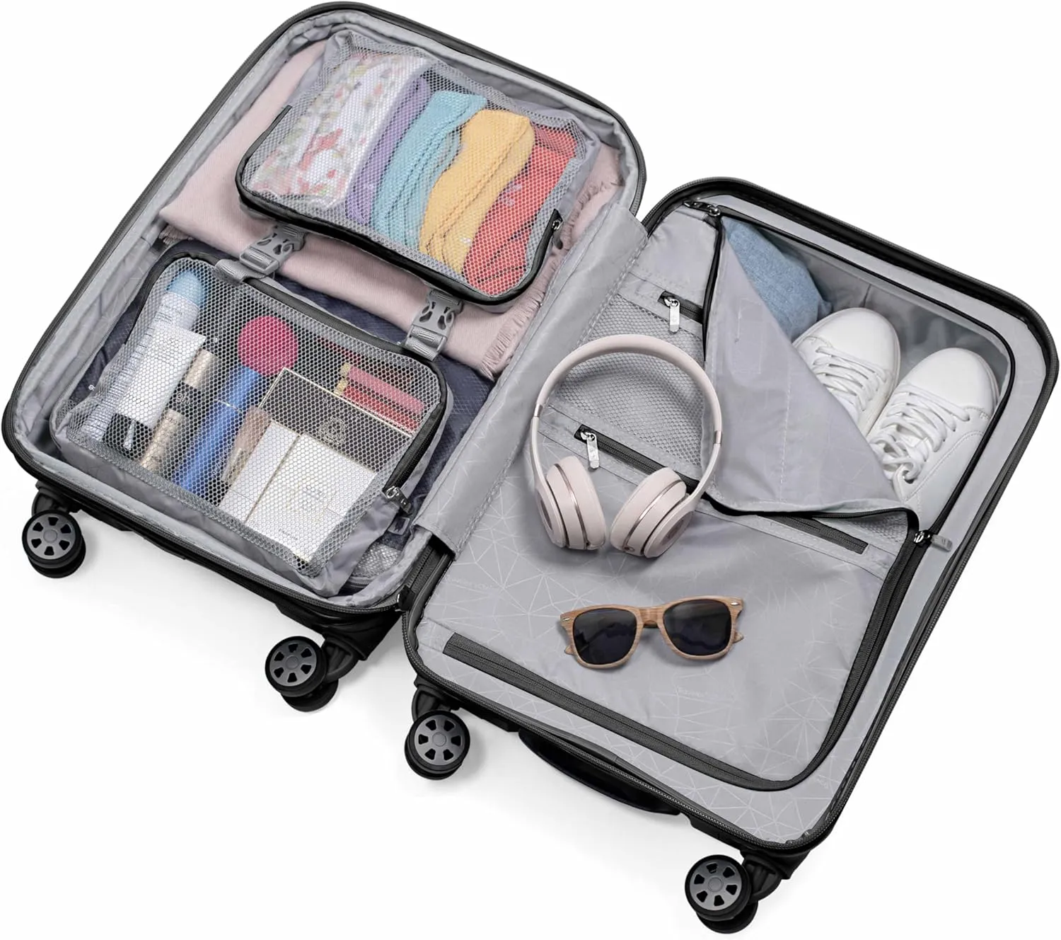 Traveler's Choice Pagosa Indestructible Hardshell Expandable Spinner Luggage, Black, Carry-on