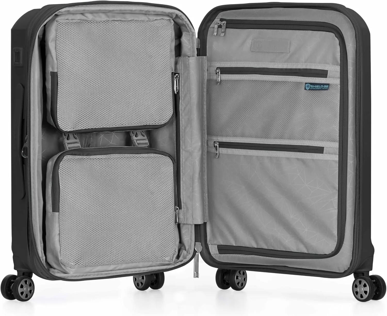Traveler's Choice Pagosa Indestructible Hardshell Expandable Spinner Luggage, Black, Carry-on