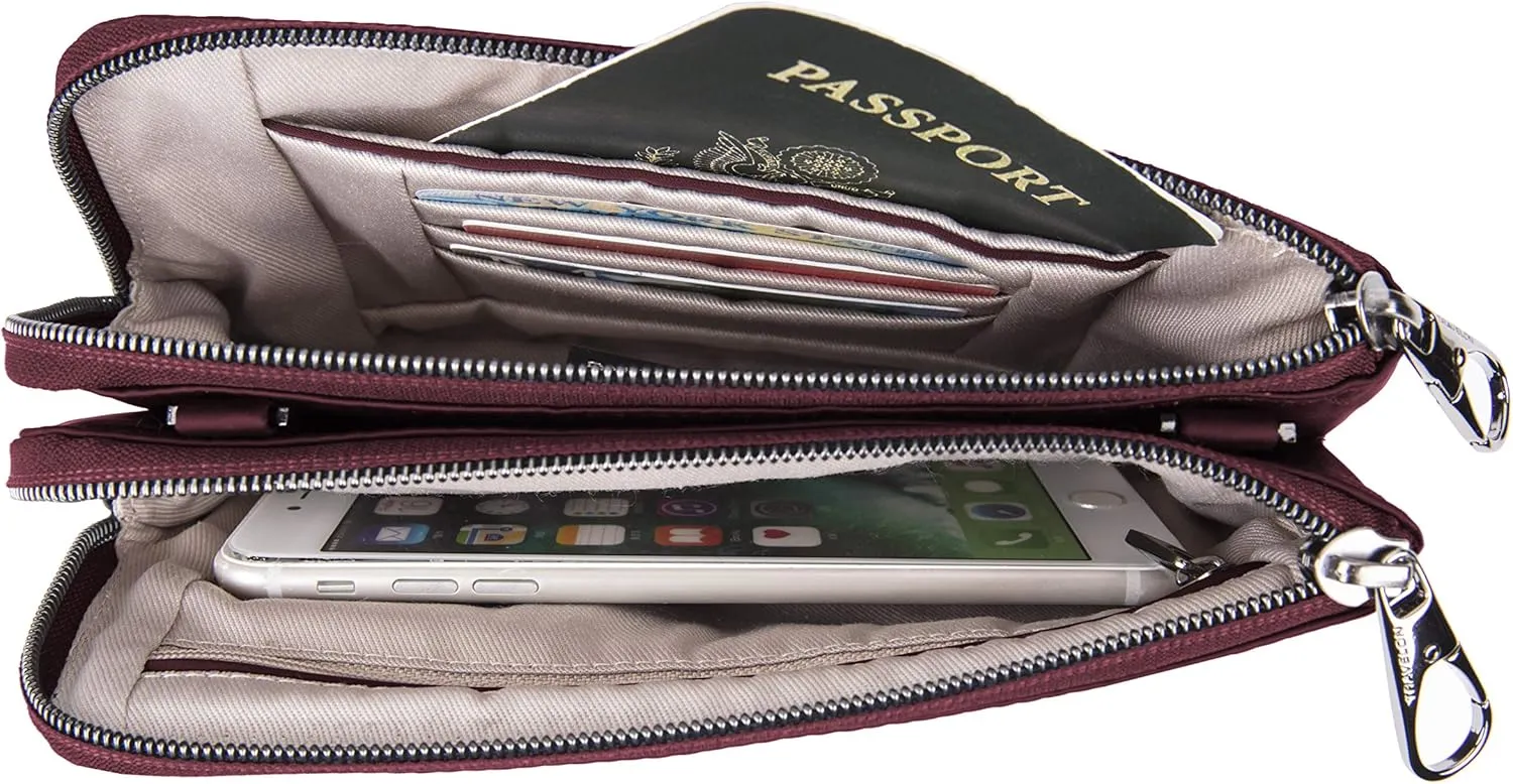 Travelon Anti-Theft Parkview Double Zip Crossbody Clutch
