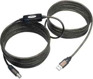 Tripp Lite USB 2.0 Hi-Speed A/B Active Repeater Cable (M/M) 25-ft. (U042-025) Silver