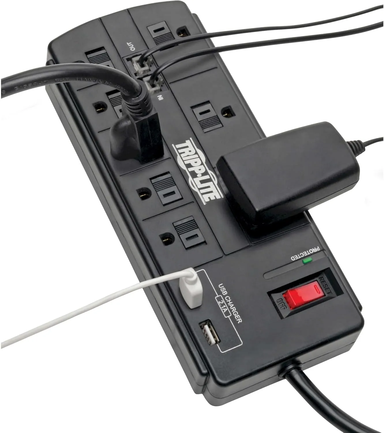 TRIPP LITE USB Charging Computer Surge Protector (TLP88TUSBB) - Black