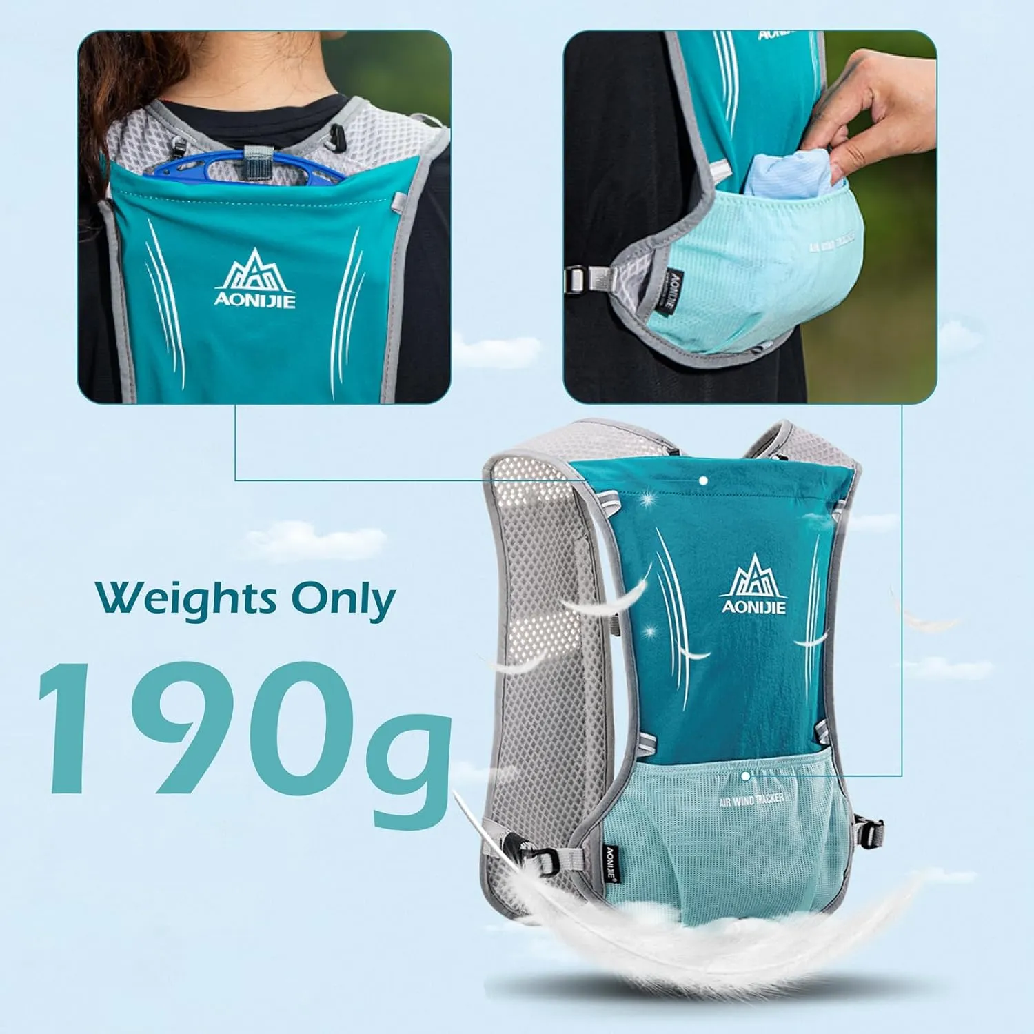 TRIWONDER 5L Running Hydration Vest Pack Backpack for Women Men 5.5L Runner Trail Race Marathon Triathlon Cycling Jogging Hiking Gym