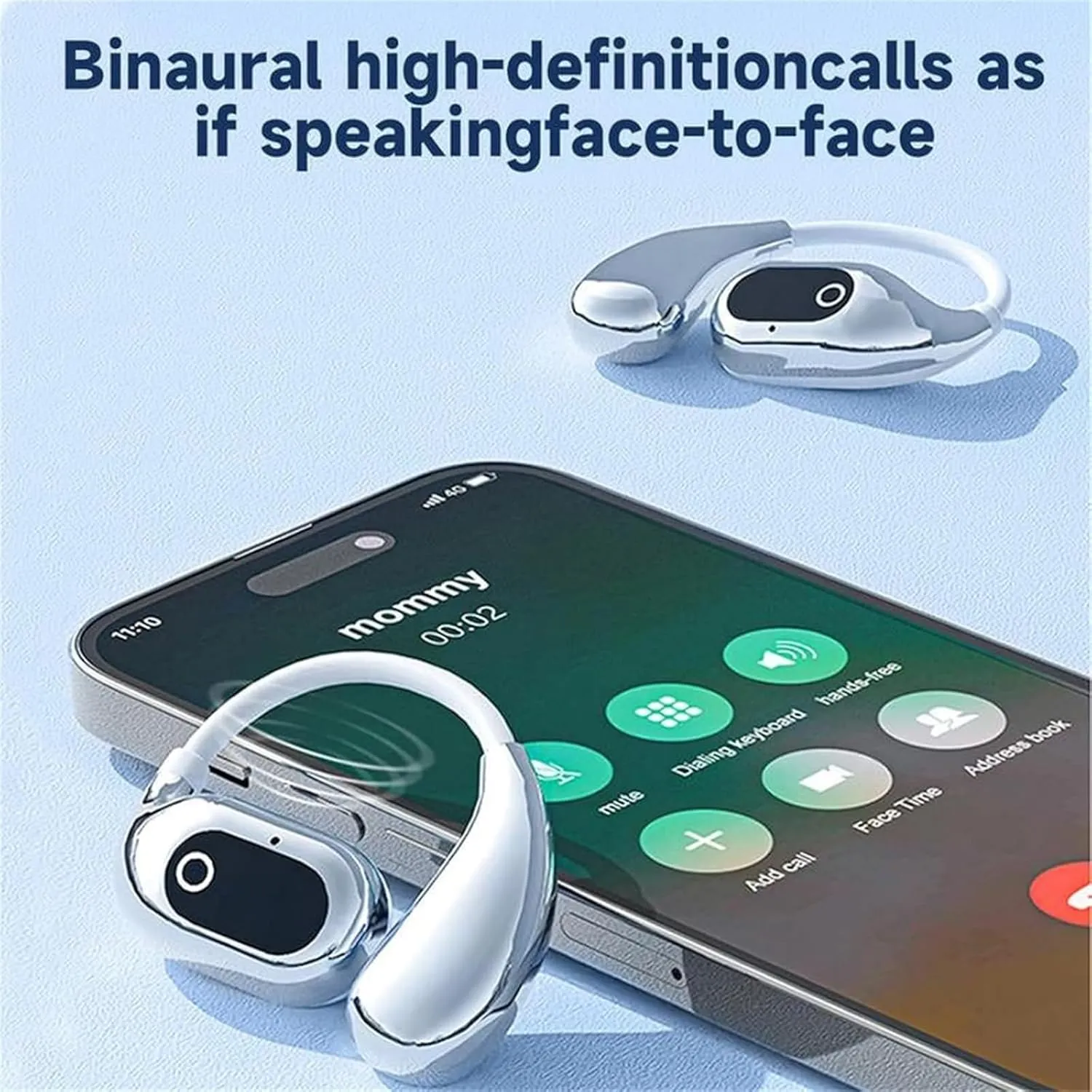 Truebuds Wireless Earbuds, Multi-language Smart Translation Bluetooth Headset, Language Translation Earbuds Real Time, Ai Headphones Language Translation, Open Air 5 Ows Translator(Black 2Pcs)
