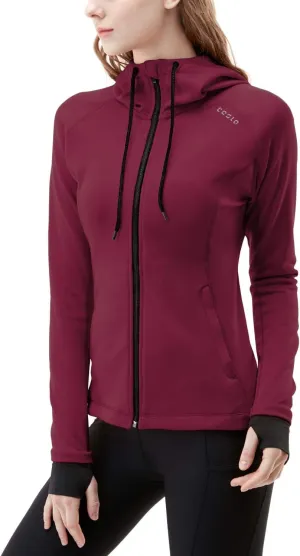 TSLA Women's Full Zip Workout Jackets, Long Sleeve Active Track Running Jacket, Lightweight Yoga Athletic Jacket