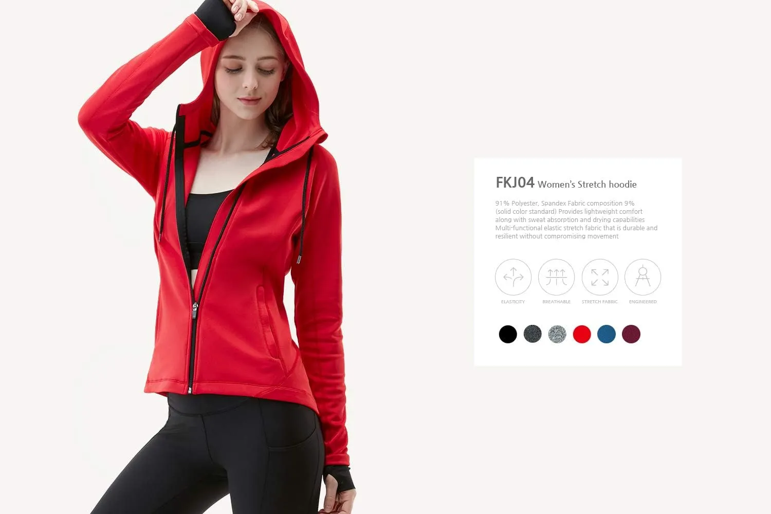 TSLA Women's Full Zip Workout Jackets, Long Sleeve Active Track Running Jacket, Lightweight Yoga Athletic Jacket