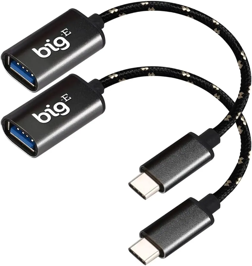 Turbo 5Gbps USB-C to USB 3.0 Adapter [2Pack] Compatible with Amazon Fire HD 10 2023/Fire HD 10 Plus 2021/ Fire HD 10 2021 for FULL USB OTG On-The-Go Thunderbolt 3/4 Short Connector USBC Male to USB Fe