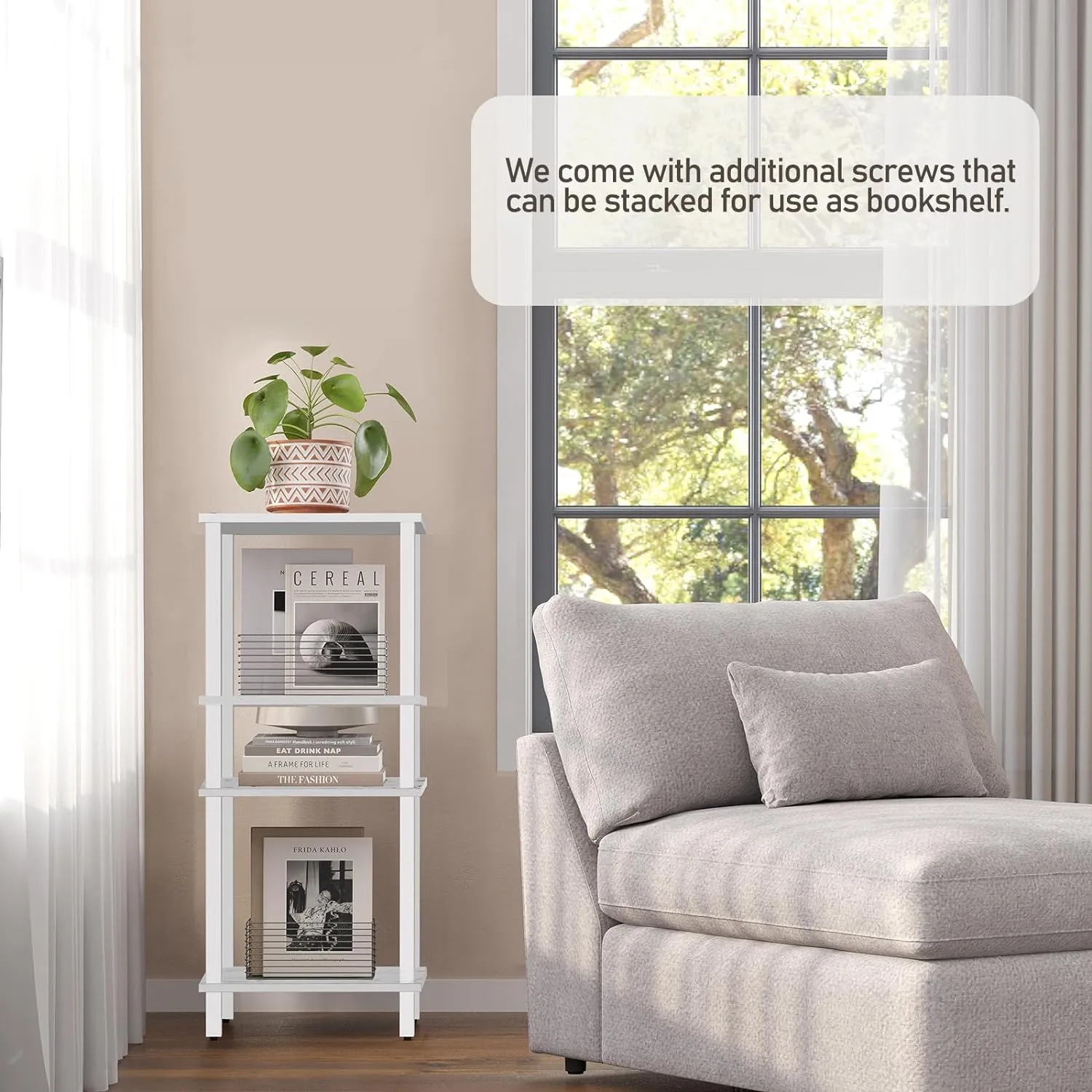 TUTOTAK End Table, Side Table, Nightstand, 2-Tier Storage Shelf, Sofa Side Table for Small Space, Living Room, Bed Room TB01BMW034
