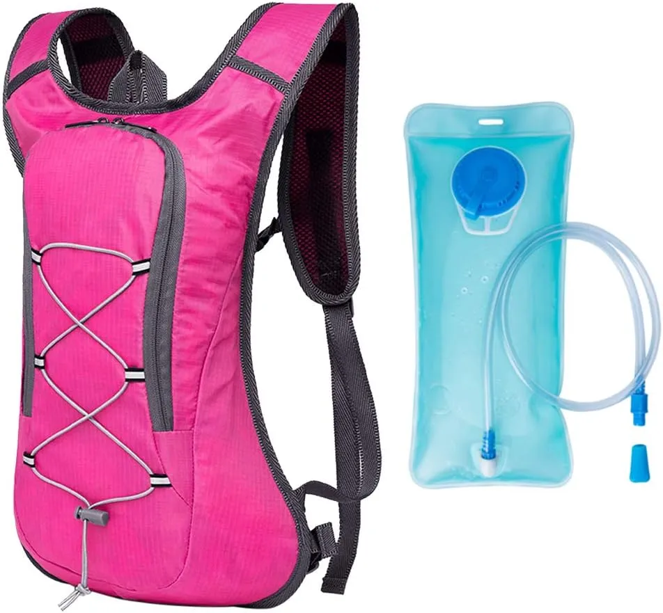 Two Shoulder Bag, Breathable Ultralight Bicycle Backpack Outdoor Sport Cycling Camping Hiking Running Hydration Pack Bag with with 2L Water Bladder