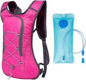 Two Shoulder Bag, Breathable Ultralight Bicycle Backpack Outdoor Sport Cycling Camping Hiking Running Hydration Pack Bag with with 2L Water Bladder