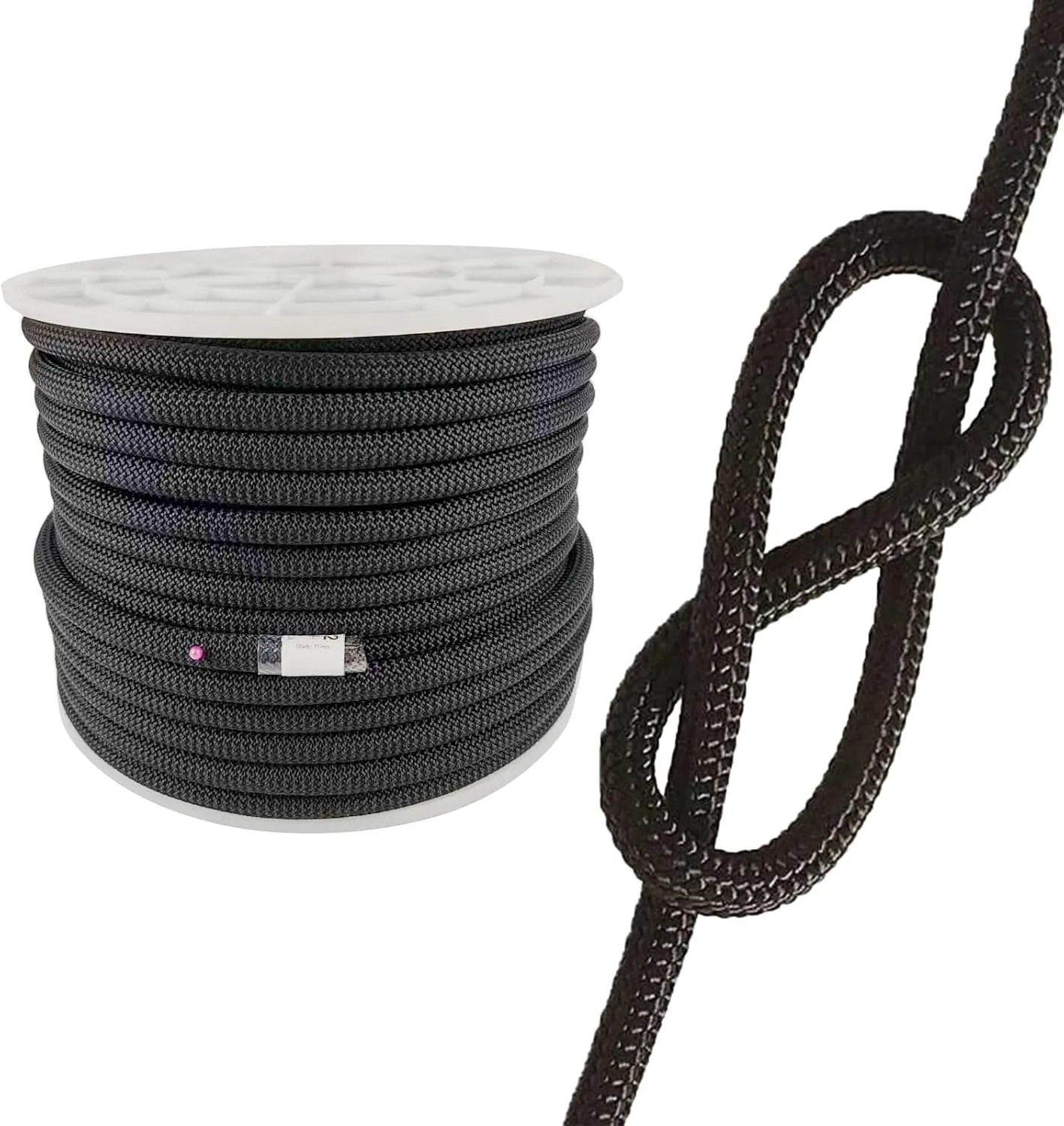 UIAA Static Climbing Rope 10.5mm, 60M(200FT) Nylon Kernmantle Rappelling Rope for Survival Rescue Cord Rock Mountaineering Climbing Hauling