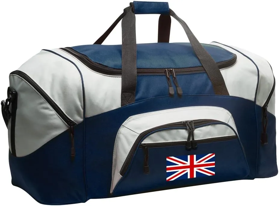 UK or British Flag Duffel Bag LARGE United Kingdom Suitcase or Gym Gear Bag