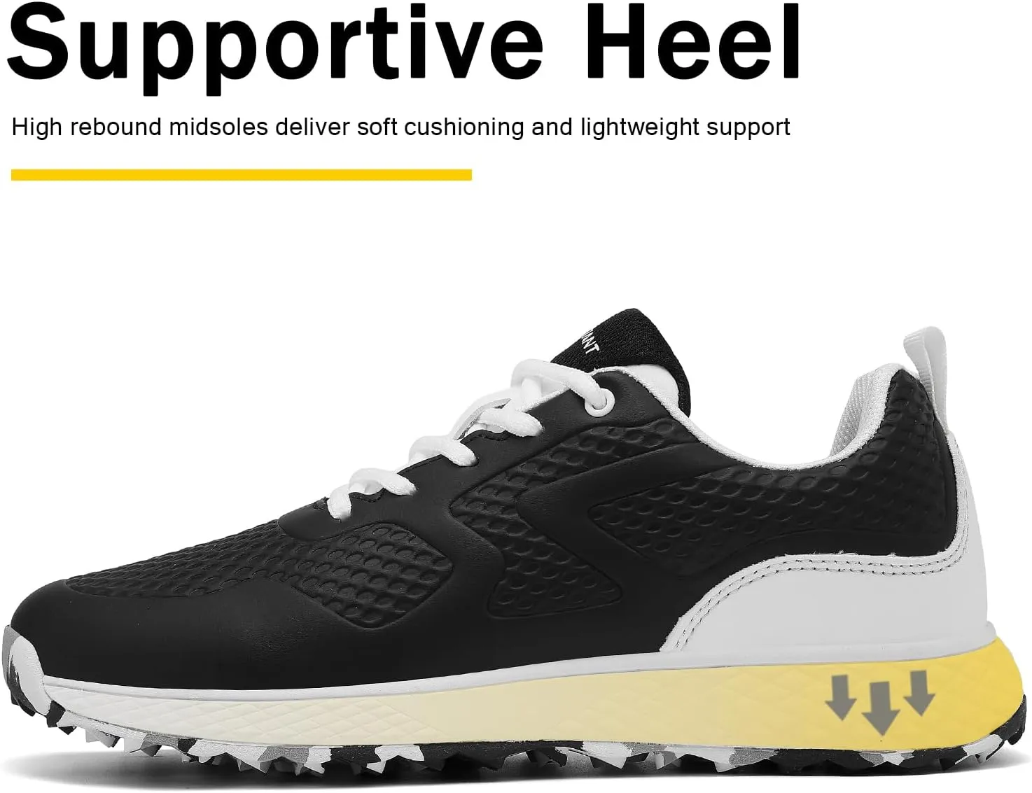 ULTIANT Golf Shoes Men Waterproof Spikeless Lightweight Non-Slip Walking Shoes Outdoor Size7.5-12