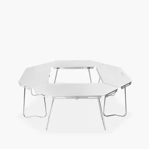 Ultra Light Aluminum Folding Picnic Table - Outdoor Camping Essential Silver