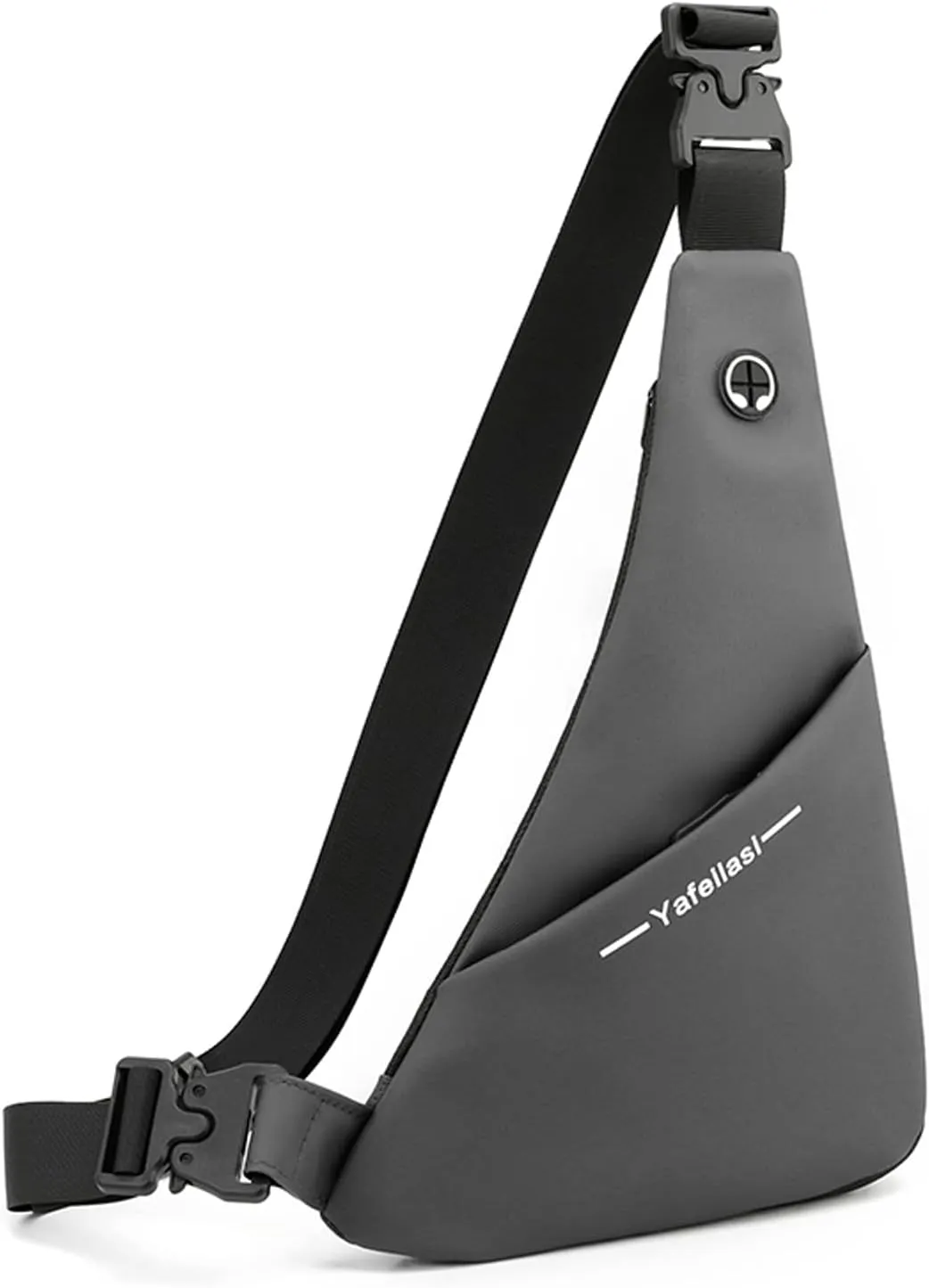 Ultra-light Sling Chest Bag One Shoulder Bag Double-sided Crossbody Backpack Men with Earphone Hole for Outdoor Travel Work Hiking Running Indoor Activities Daypacks Gray