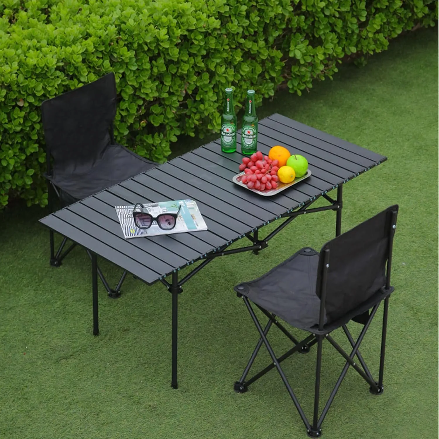 Ultralight Compact Camping Table, Foldable Aluminum Table with Carry Bag, Perfect for Beach, Travel, Boat, and Outdoor Adventures Light Yellow 50×53×50cm/19.7×20.9×19.7in