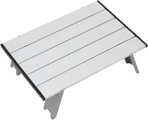 Ultralight Folding Camping Table Aluminum Folding Table Portable Compact Bearing 30kg Perfect for Outdoor, Picnic, Cooking, Beach, Hiking, Fishing (Color : Gray, Size : 40x28.5x13cm)