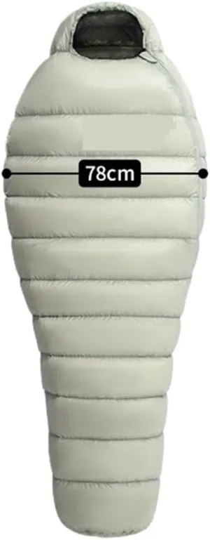 Ultralight Goose Down Mummy Sleeping Bag - 90% Down Fill, 860FP, Ideal for Winter Camping & Hiking