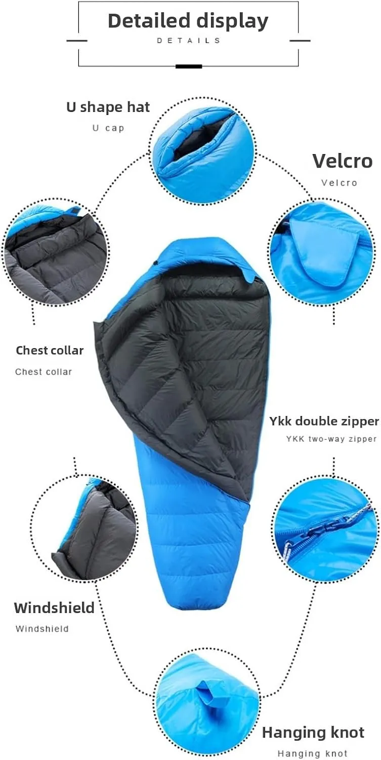 Ultralight Mummy Sleeping Bag for Hiking and Camping, Backpacking and Other Wilderness Activities; 3-4 Season Mummy Sleeping Bag; Comes with Organizer Bag