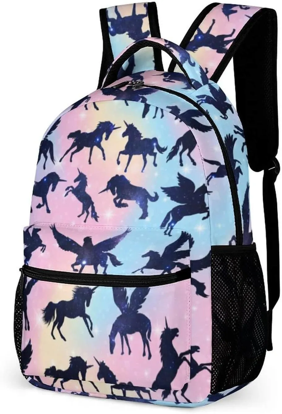 Unicorn School Backpack for Kids Girls Boys, 16 Inch Cute Unicorns Themed Bookbag, Personalized School Backpack for Students Children, Lightweight, Large Capacity
