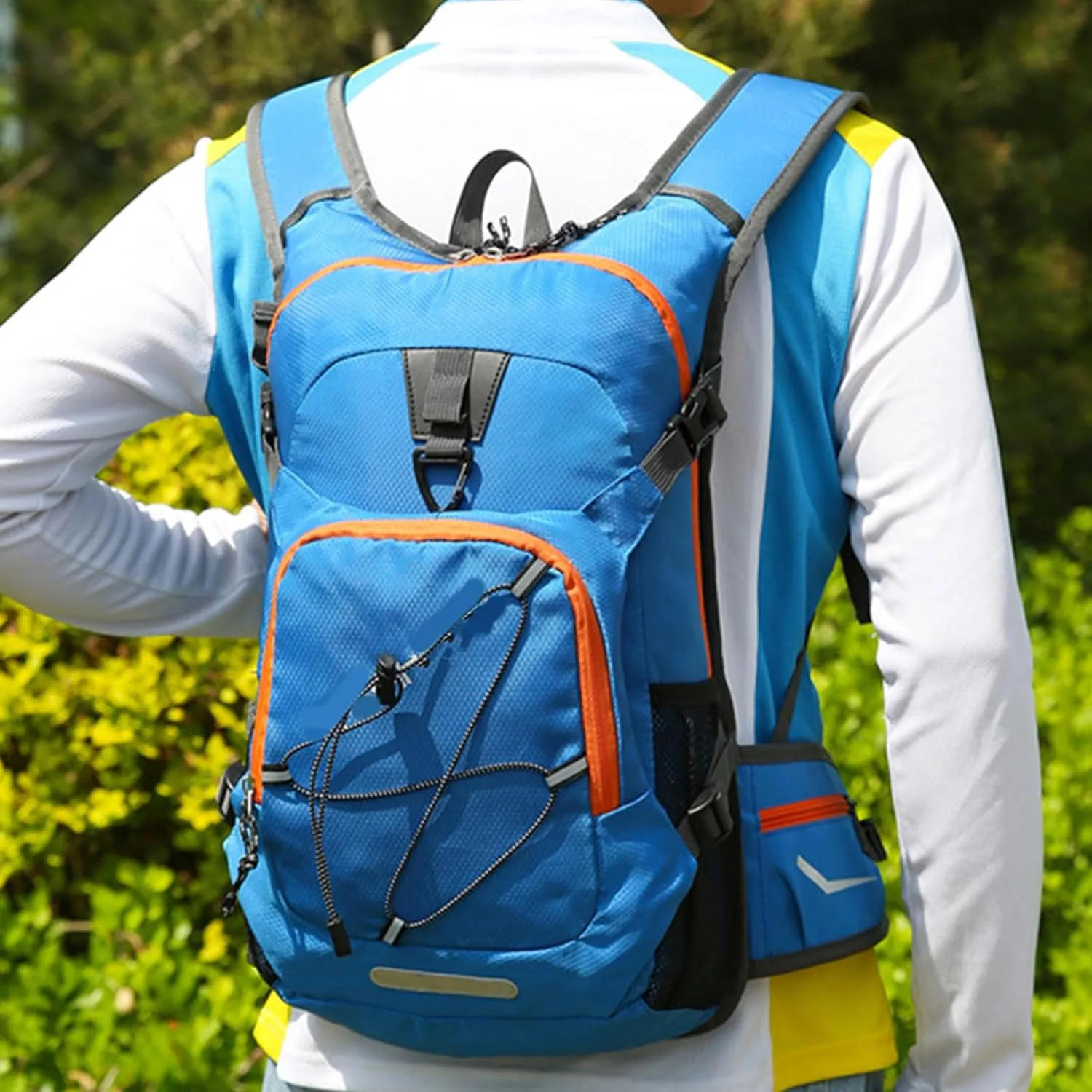Unisex Large Capacity Backpack Hiking Camping Cycling Daypack With Helmets Storage Holder Hydrations Pack