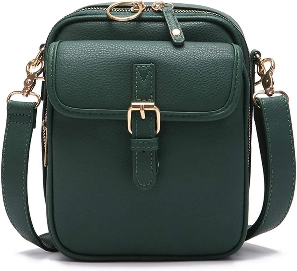 Upgrade Vintage Double Layer Large Capacity Mini Messenger Bag, Leather Purse Crossbody Shoulder Bag, Small Messenger Bags