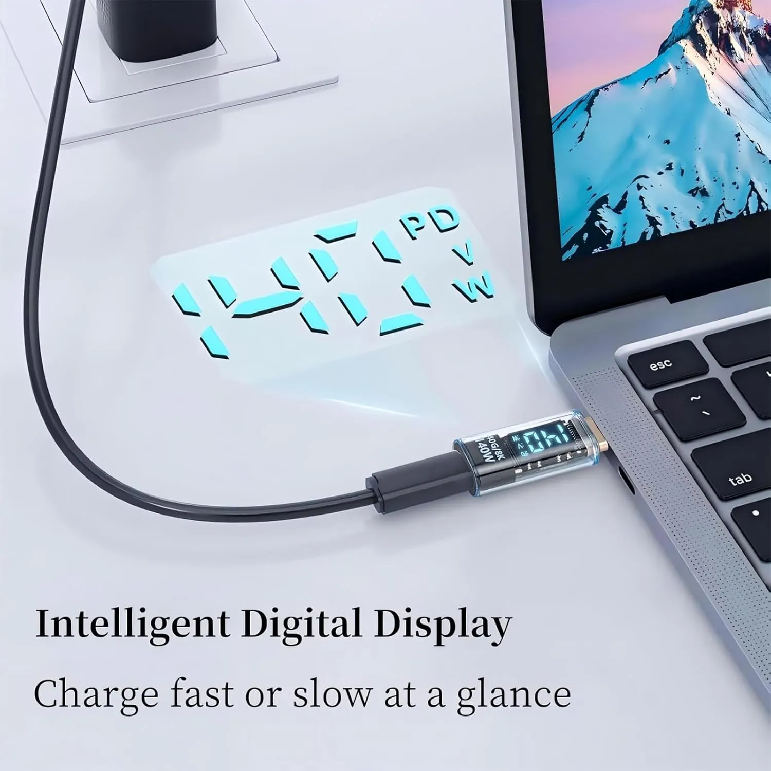 USB C Adapter, 3 Pack USB C Female to Male Extension with LED Digital Display 140W for iPhone 15/14/13, iPad Air/Pro, Support Voltage and Power Smart Display