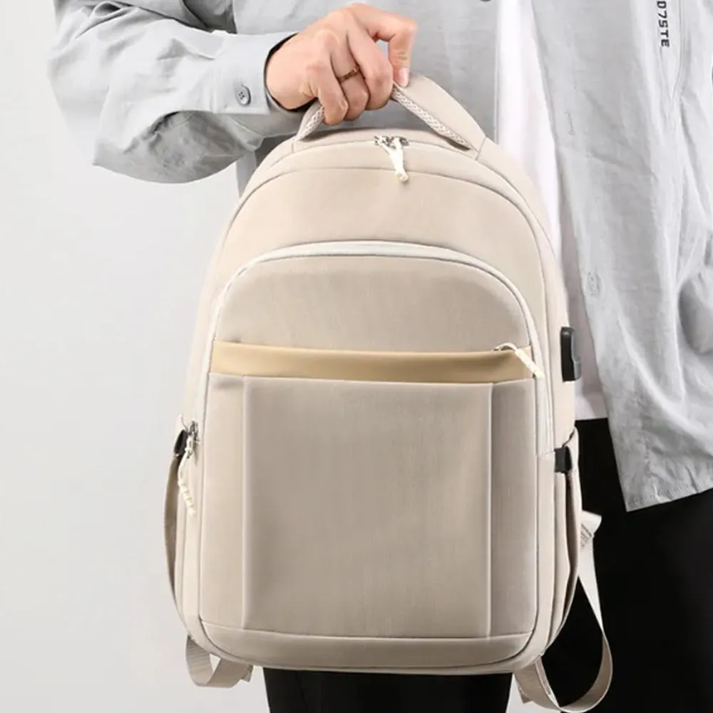 USB Charging Large Capacity Nylon School Travel Backpack