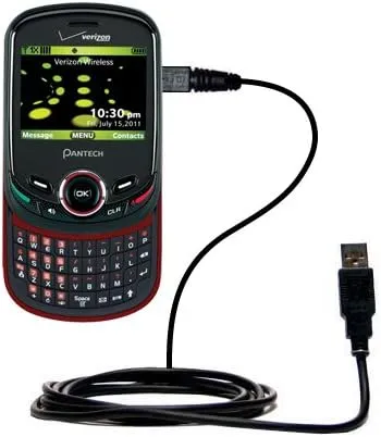 USB Data Hot Sync Straight Cable for The Pantech Jest 2 with Charge Function – Two Functions in one Unique TipExchange Enabled Cable