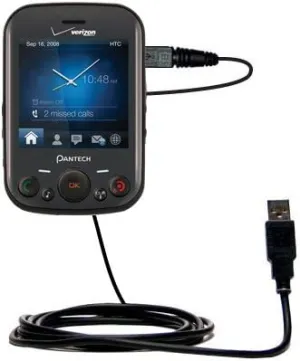 USB Data Hot Sync Straight Cable for The Pantech Jest with Charge Function – Two Functions in one Unique TipExchange Enabled Cable