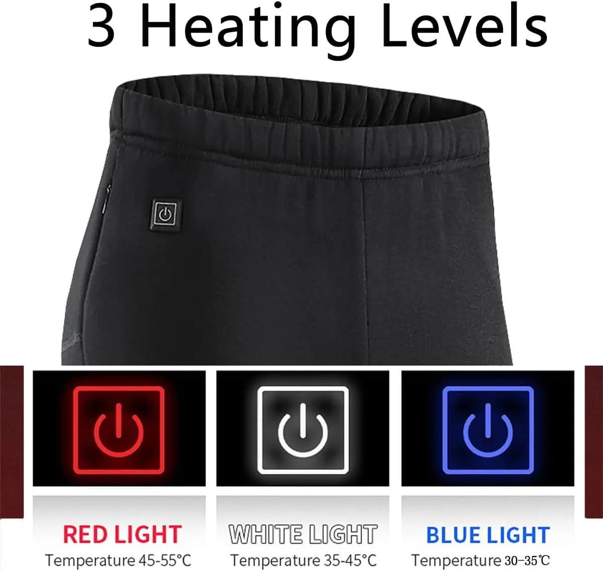 USB Heated Underwear Pant, 12 Heating Zone Thermal Heated Pant for Outdoor Skiing, Motorcycle (Without Power Bank)