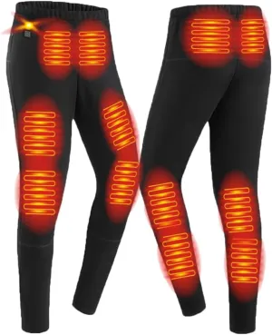 USB Heated Underwear Pant, 12 Heating Zone Thermal Heated Pant for Outdoor Skiing, Motorcycle (Without Power Bank)