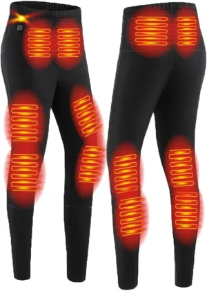 USB Heated Underwear Pant, 12 Heating Zone Thermal Heated Pant for Outdoor Skiing, Motorcycle (Without Power Bank)