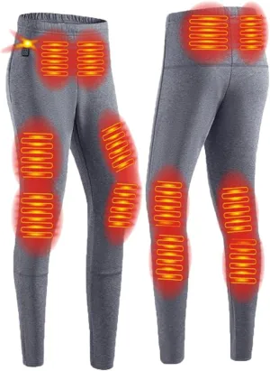 USB Heated Underwear Pant, 12 Heating Zone Thermal Heated Pant for Outdoor Skiing, Motorcycle (Without Power Bank)